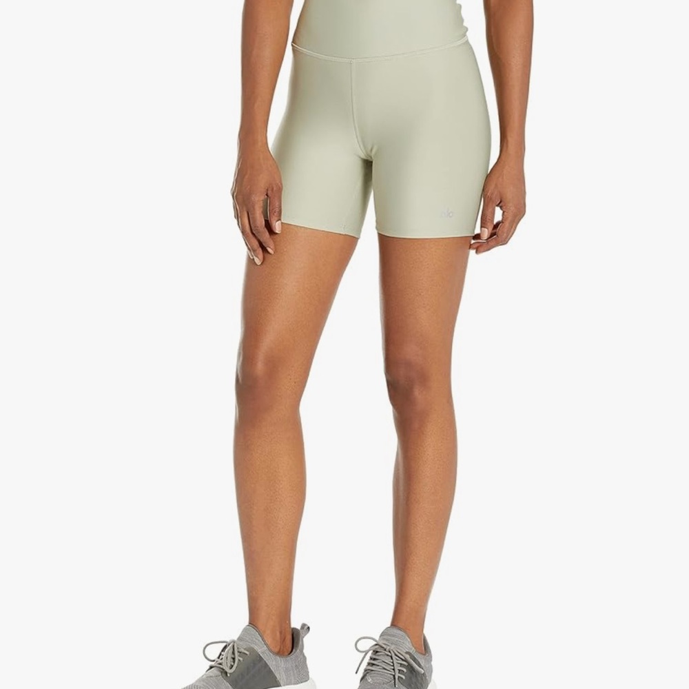 ALO Yoga Green Bike Shorts High-Waisted Performance